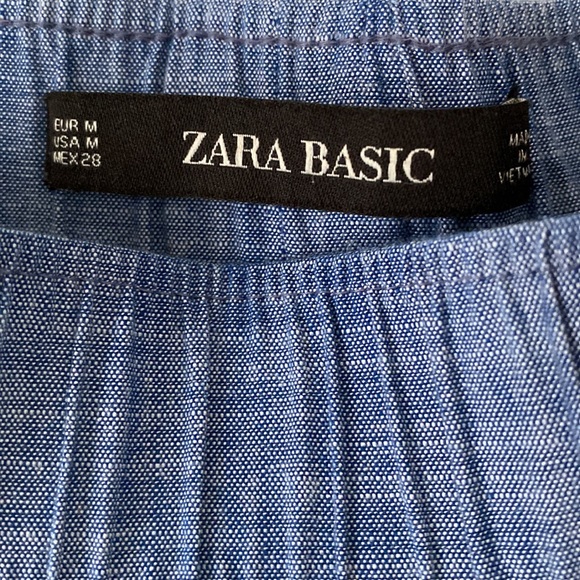 Zara Basic pant Size M 100%Cotton Side pockets elastic waist. - Picture 3 of 8